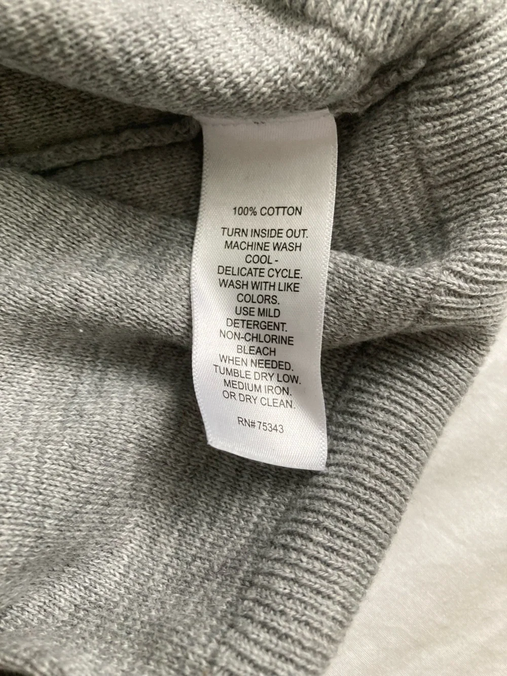 Mens Grey Cotton Quarter Zip Lachlan Size L